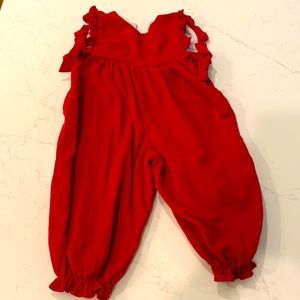 Bella Bliss Red Corduroy Romper